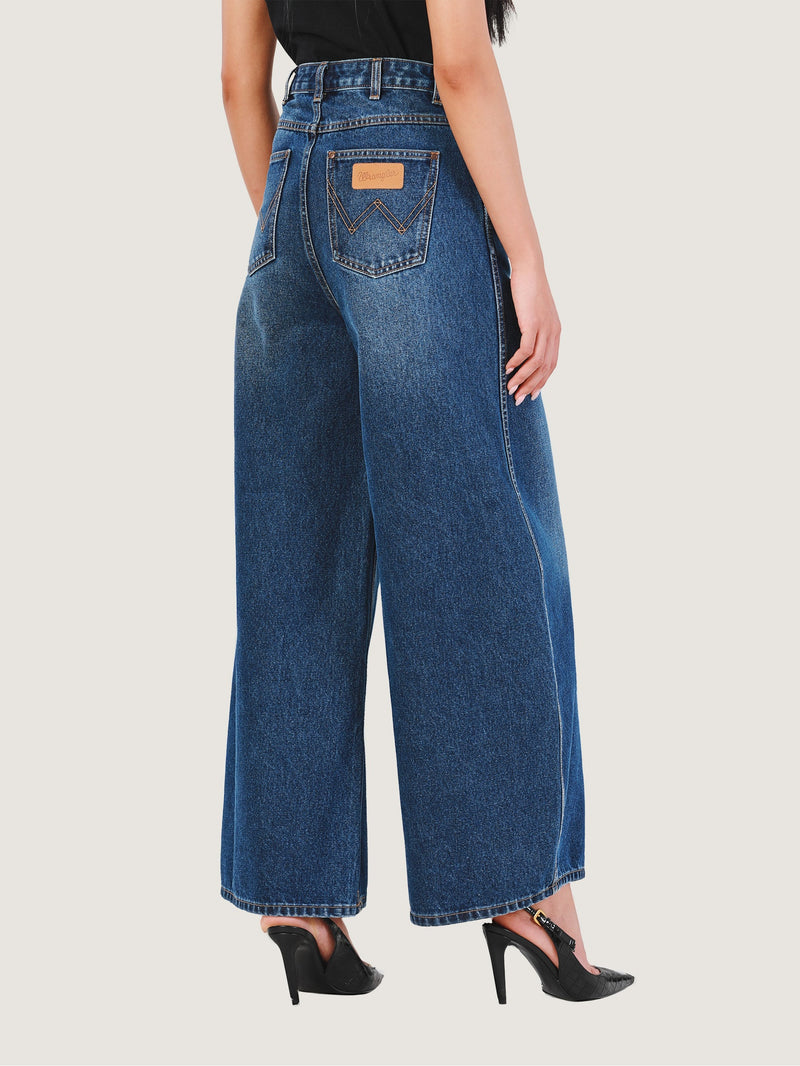 BARREL FIT EVERYDAY WITH WRANGLER COLLECTION BALLOON HIGH RISE BALLOON RELAXED WOMEN'S JEANS MID INDIGO