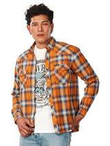 เสื้อเชิ้ตแขนยาวผู้ชาย คอลเลคชั่น EVERYDAY WITH WRANGLER SLIM FIT สีเหลือง