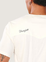 เสื้อยืดแขนสั้นผู้ชาย คอลเลคชั่น EVERYDAY WITH WRANGLER ทรงตรง สีครีม