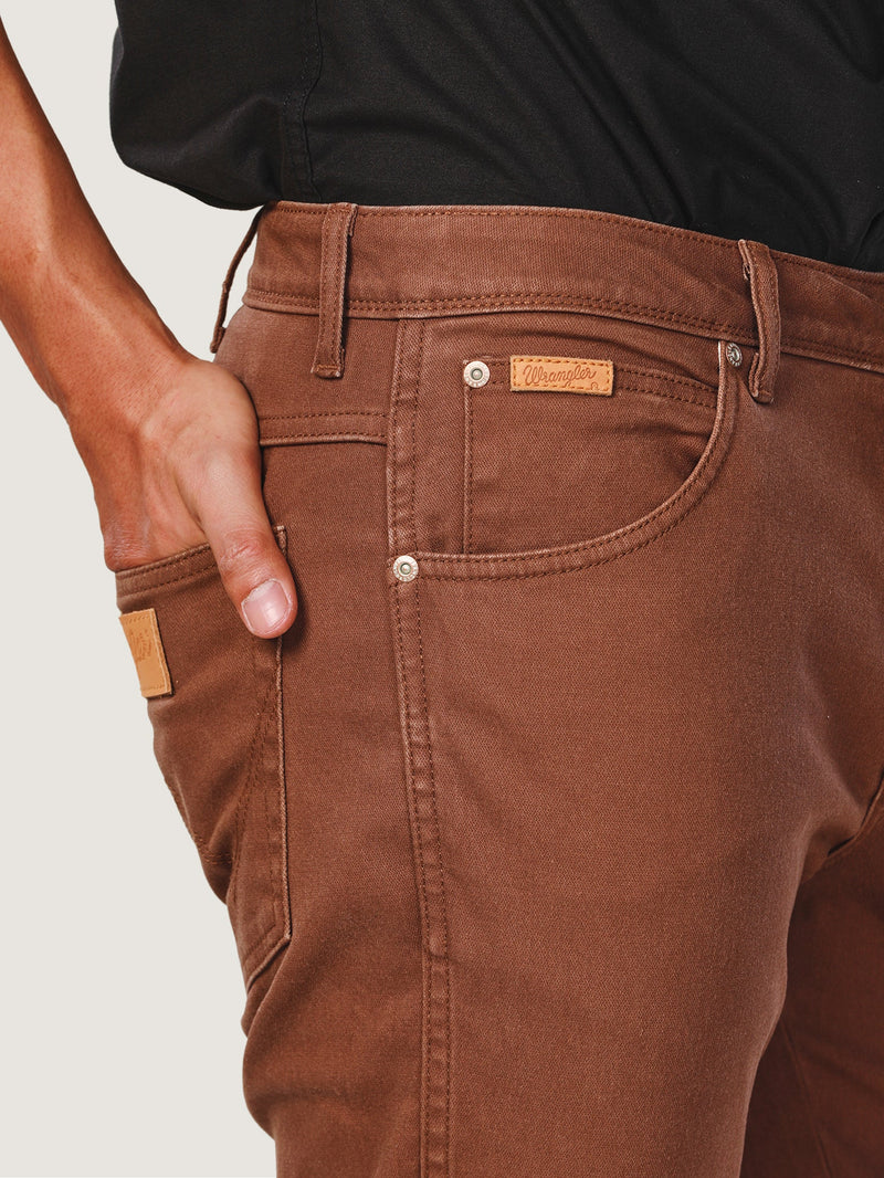 TEXAS SLIM FIT EVERYDAY WITH WRANGLER COLLECTION MID RISE SLIM MEN'S PANTS BROWN