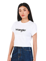 เสื้อยืดแขนสั้นผู้หญิง คอลเลคชั่น EVERYDAY WITH WRANGLER SLIM FIT สีขาว