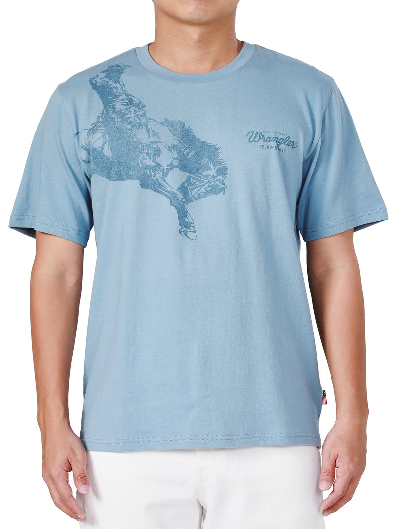 REGULAR FIT EVERYDAY WITH WRANGLER COLLECTION MEN'S TEE SHORT SLEEVE BLUE