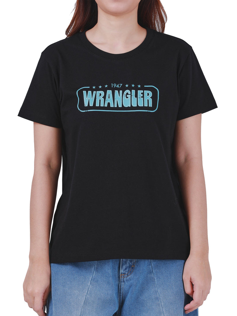 REGULAR FIT EVERYDAY WITH WRANGLER COLLECTION WOMEN'S TEE SHORT SLEEVE BLACK