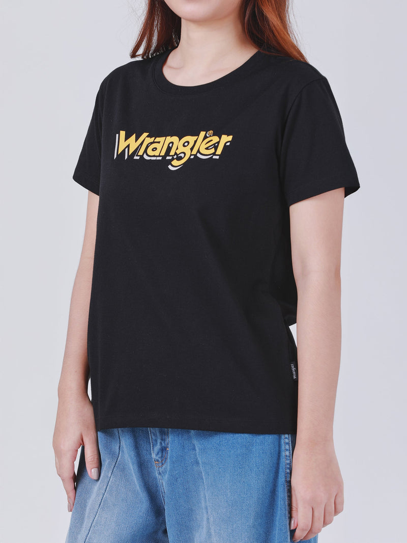 REGULAR FIT EVERYDAY WITH WRANGLER COLLECTION WOMEN'S TEE SHORT SLEEVE BLACK