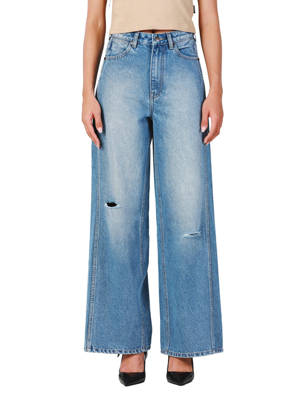 BAGGY FIT EVERYDAY WITH WRANGLER COLLECTION HIGH RISE RELAXED WOMEN'S JEANS MID INDIGO