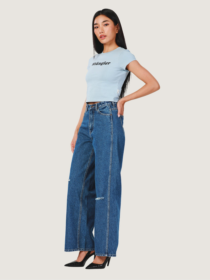 BAGGY FIT EVERYDAY WITH WRANGLER COLLECTION HIGH RISE RELAXED WOMEN'S JEANS DARK INDIGO