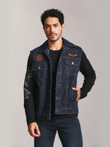 SLIM FIT BIKER LOOK COLLECTION MEN'S VEST DENIM