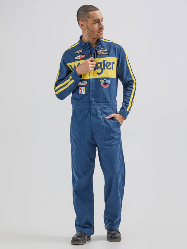 WRANGLER X HOT WHEELS COLLECTION MEN'S JUMPSUIT BLUE