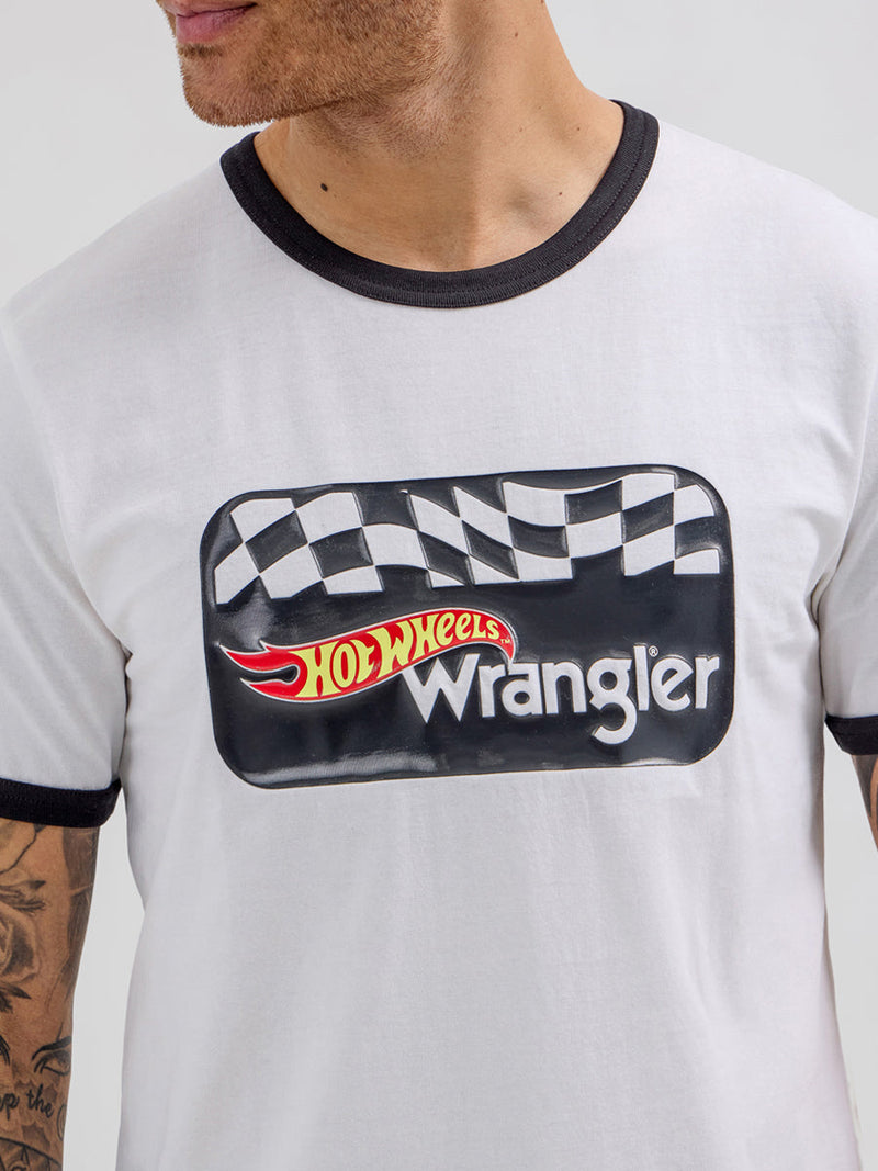 REGULAR FIT WRANGLER X HOT WHEELS COLLECTION MEN'S TEE SHORT SLEEVE WHITE