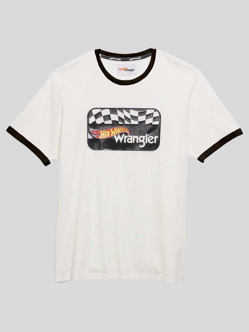 REGULAR FIT WRANGLER X HOT WHEELS COLLECTION MEN'S TEE SHORT SLEEVE WHITE