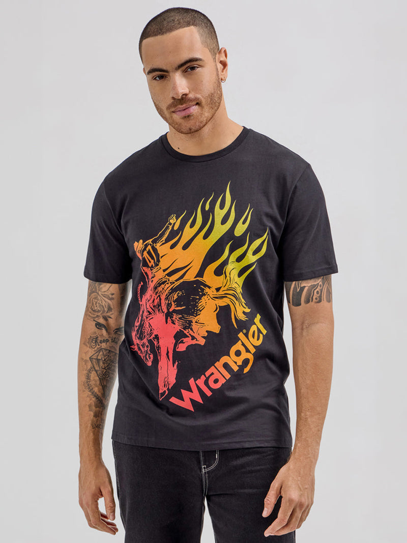 REGULAR FIT WRANGLER X HOT WHEELS COLLECTION MEN'S TEE SHORT SLEEVE BLACK