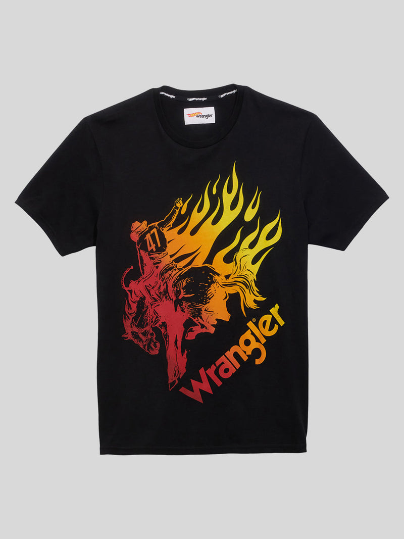 REGULAR FIT WRANGLER X HOT WHEELS COLLECTION MEN'S TEE SHORT SLEEVE BLACK