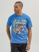 REGULAR FIT WRANGLER X HOT WHEELS COLLECTION MEN'S TEE SHORT SLEEVE BLUE