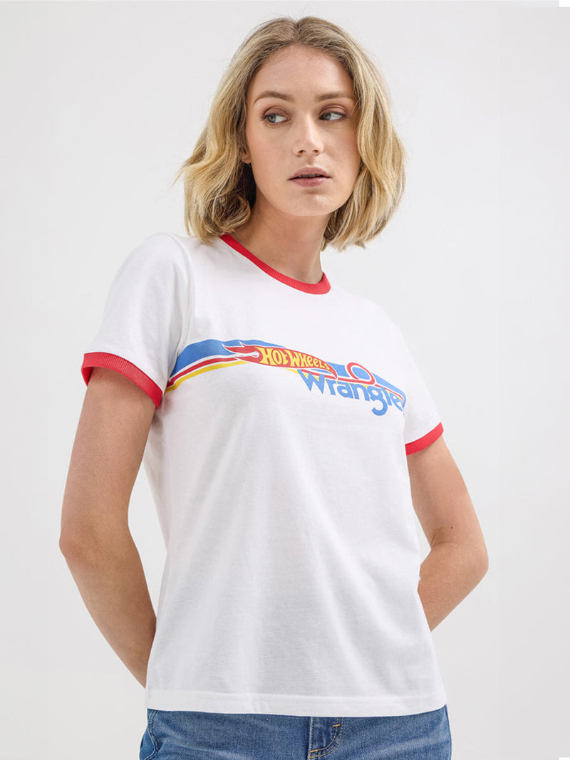 REGULAR FIT WRANGLER X HOT WHEELS COLLECTION WOMEN'S TEE SHORT SLEEVE WHITE