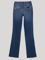 กางเกงยีนส์ผู้หญิง คอลเลคชั่น WRANGLER X HOT WHEELS BOOTCUT FIT เอวสูง ทรงขาม้า สียีนส์เข้ม