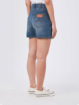 SHORTS FIT MID RISE WOMEN'S DENIM SHORTS MID INDIGO