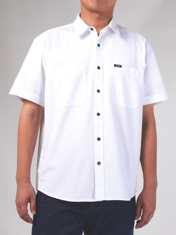 REGULAR FIT MEN'S SHIRT SHORT SLEEVE WHITE