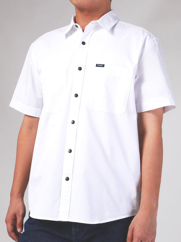 REGULAR FIT MEN'S SHIRT SHORT SLEEVE WHITE