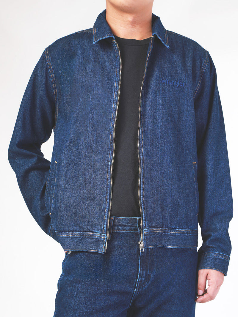 REGULAR FIT MEN'S DENIM JACKET MID INDIGO