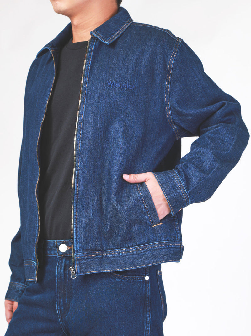 REGULAR FIT MEN'S DENIM JACKET MID INDIGO