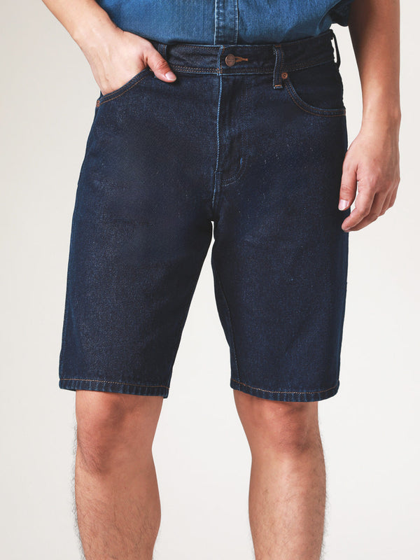 TEXAS SHORTS FIT MID RISE REGULAR MEN'S DENIM SHORTS DARK INDIGO