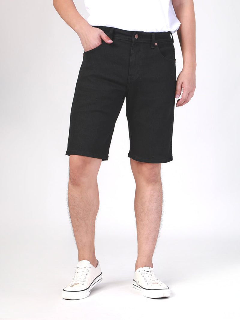 TEXAS SHORTS FIT MID RISE REGULAR MEN'S DENIM SHORTS BLACK