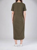 REGULAR FIT WOMEN'S JERSEY DRESS OLIVE GREEN