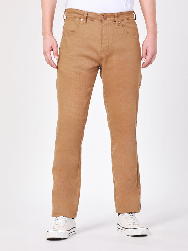 REGULAR FIT MID RISE MEN'S PANTS BROWN