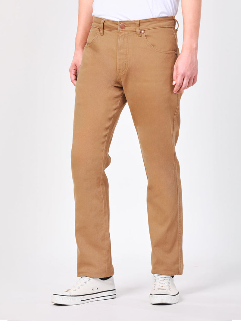 REGULAR FIT MID RISE MEN'S PANTS BROWN