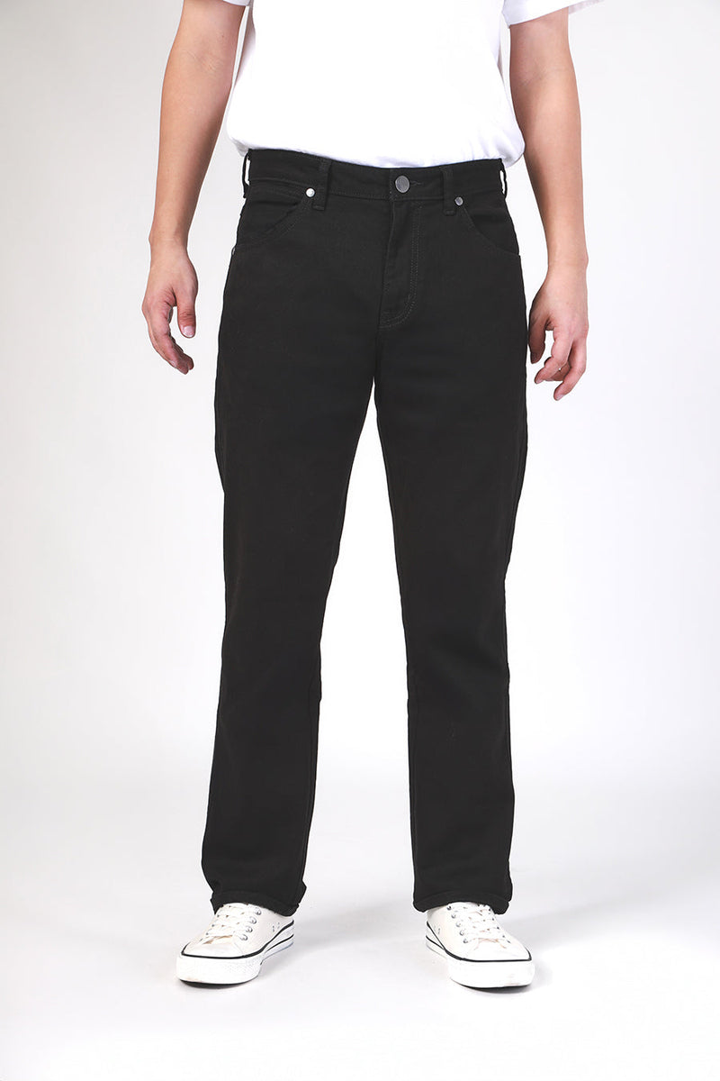 REGULAR FIT MID RISE MEN'S PANTS BLACK