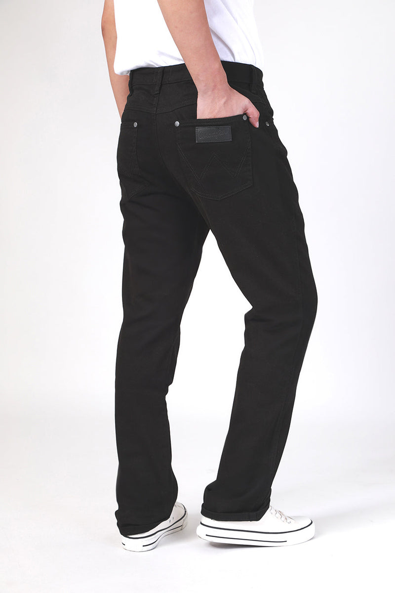 REGULAR FIT MID RISE MEN'S PANTS BLACK