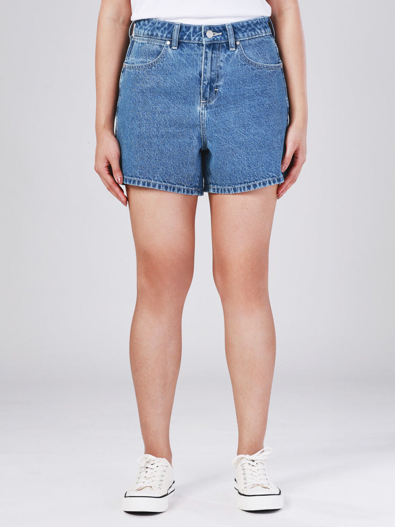 SHORTS FIT MID RISE WOMEN'S DENIM SHORTS LIGHT INDIGO