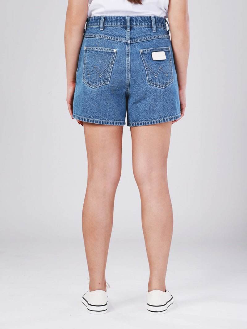 SHORTS FIT MID RISE WOMEN'S DENIM SHORTS LIGHT INDIGO