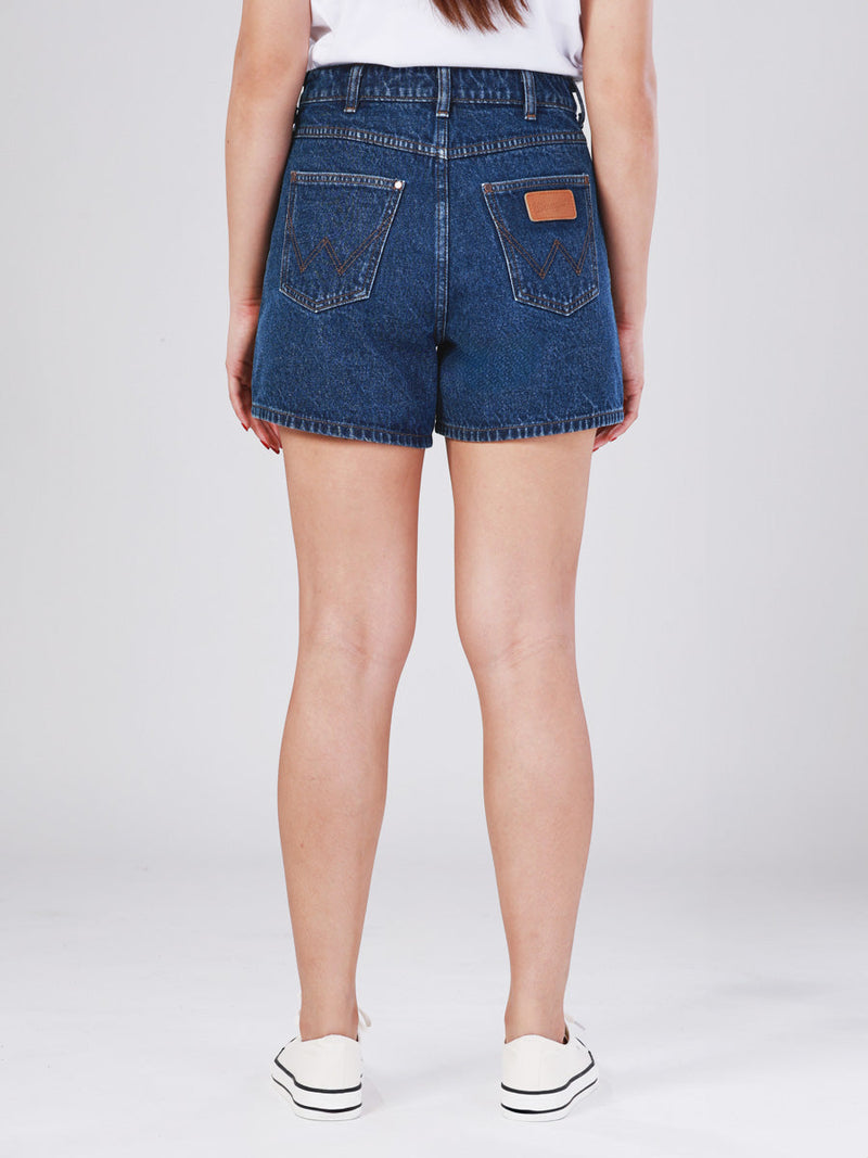 SHORTS FIT MID RISE WOMEN'S DENIM SHORTS MID INDIGO