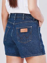 SHORTS FIT MID RISE WOMEN'S DENIM SHORTS MID INDIGO