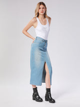 LEGEND OF WRANGLER COLLECTION WOMEN'S DENIM SKIRT LIGHT INDIGO