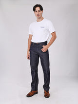 กางเกงยีนส์ผู้ชาย MWZ FIT เอวกลาง ทรงตรง สียีนส์