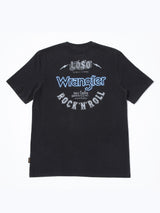 เสื้อยืดแขนสั้นผู้ชาย คอลเลคชั่น WRANGLER X LOSO ทรงตรง สีดำ