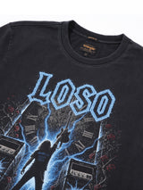 เสื้อยืดแขนสั้นผู้ชาย คอลเลคชั่น WRANGLER X LOSO ทรงตรง สีดำ