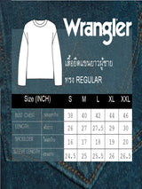 เสื้อยืดแขนยาวผู้ชาย คอลเลคชั่น WRANGLER X LOSO ทรงตรง สีดำ