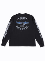เสื้อยืดแขนยาวผู้ชาย คอลเลคชั่น WRANGLER X LOSO ทรงตรง สีดำ