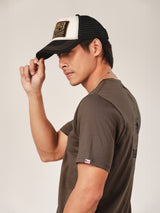 เสื้อยืดแขนสั้นผู้ชาย ทรงตรง สีน้ำตาล