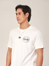 เสื้อยืดแขนสั้นผู้ชาย ทรงตรง สีขาว