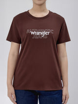 REGULAR FIT WOMEN'S SHORT SLEEVE T-SHIRT BROWN