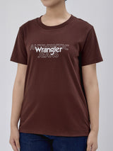 REGULAR FIT WOMEN'S SHORT SLEEVE T-SHIRT BROWN