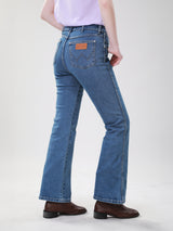 BOOTCUT FIT HIGH RISE REGULAR-BOOTCUT WOMEN'S JEANS MID INDIGO