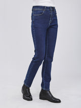 กางเกงยีนส์ผู้หญิง SLIM FIT เอวกลาง ทรงเข้ารูป สียีนส์กลาง