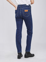 กางเกงยีนส์ผู้หญิง SLIM FIT เอวกลาง ทรงเข้ารูป สียีนส์กลาง