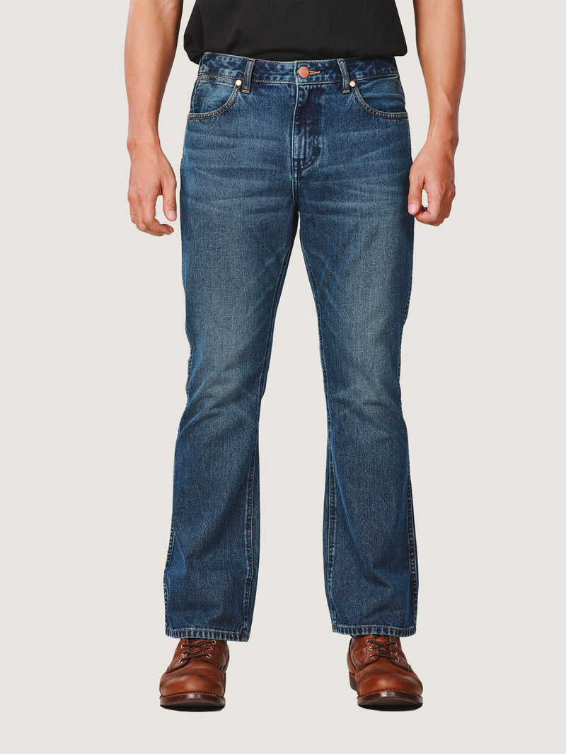 BOOTCUT FIT EVERYDAY WITH WRANGLER COLLECTION HIGH RISE MEN'S JEANS MID INDIGO