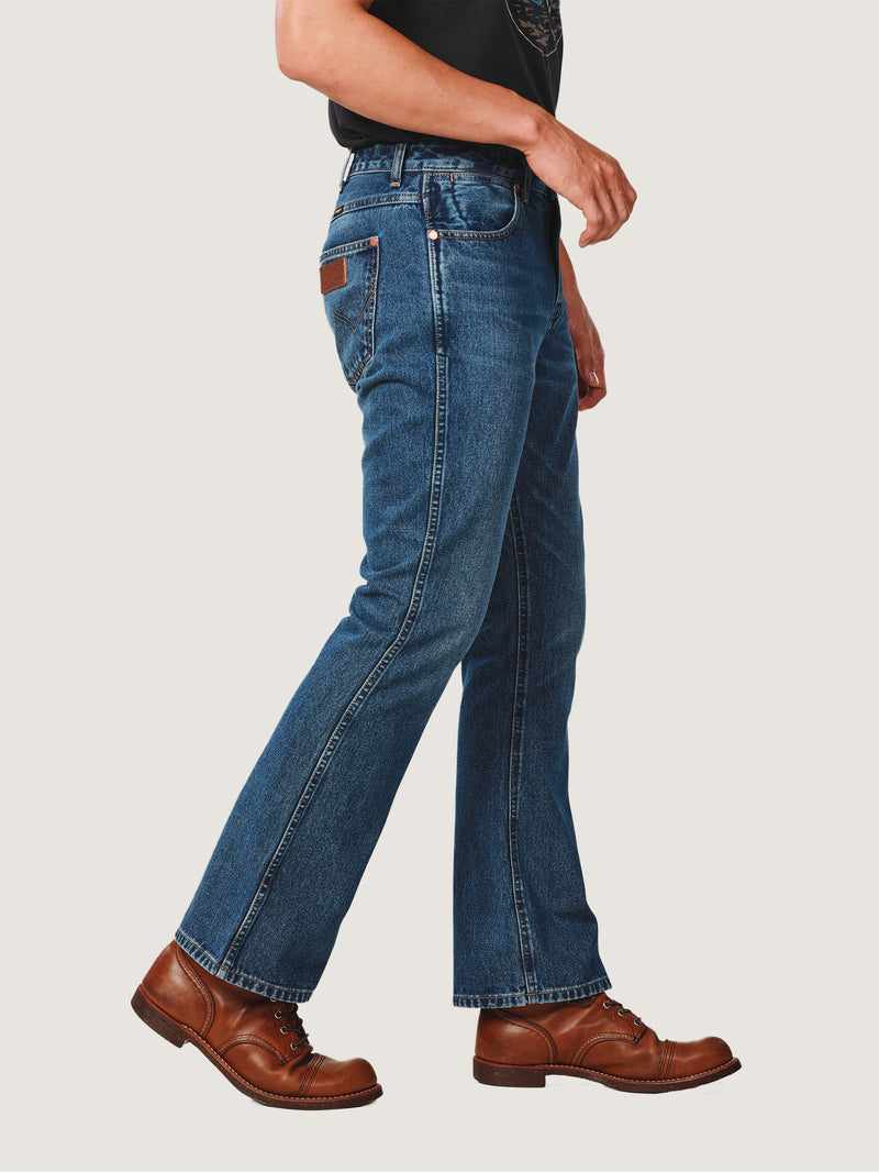 BOOTCUT FIT EVERYDAY WITH WRANGLER COLLECTION HIGH RISE MEN'S JEANS MID INDIGO